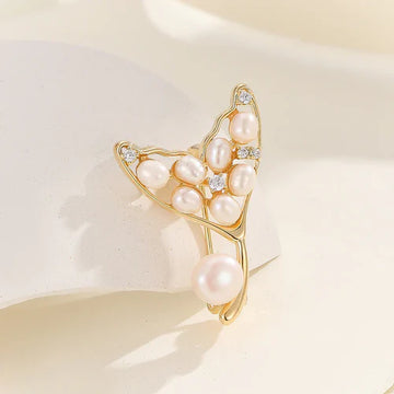 Intricate Pearl Harmony V Brooch - Reet Pehal
