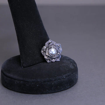 Zaywer|Pastel Grey Pearl Silver Coating Scarf Pin 458 - Zaywer