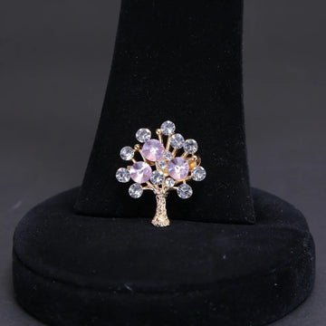 Zaywer| Pink silver Stone Gold Plated Scarf Pin 470 - Zaywer