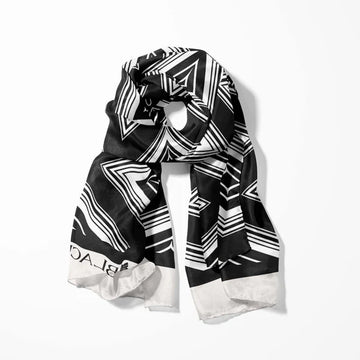 BLACK WOLF - SQUARES GEOMETRIC MEN SCARF - Black Wolf