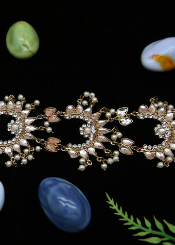Zarqenisa | White Stone Silver Coated Paranda - Zarqenisa