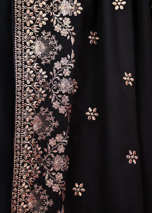 SHK-628-BOOTI BLACK SHAWL