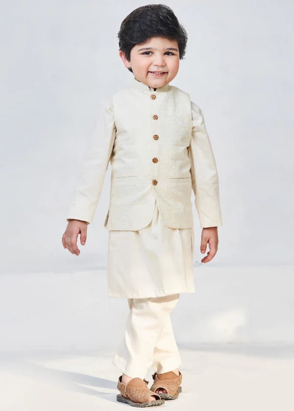 Cream Kurta Trouser - Litsy Bitsy