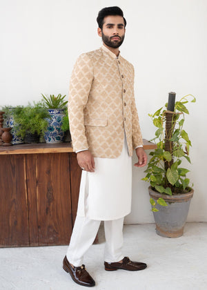 Dress Designers Golden EMB Prince Coat DD012