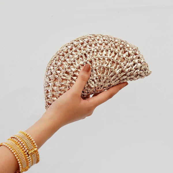Rose Gold – Half Moon Handmade Clutch - Zar