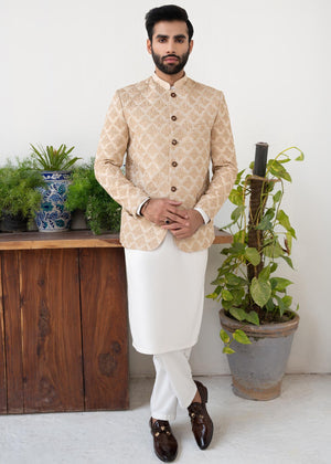 Dress Designers Golden EMB Prince Coat DD012