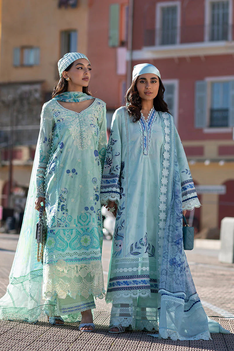 Ansab Jahangir | Zoha Luxury Lawn 25 | Blue Bell