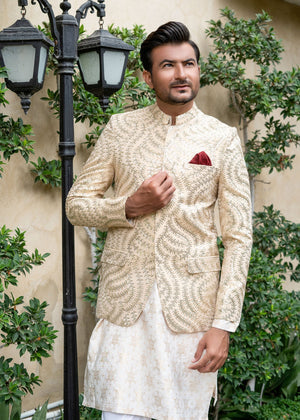 Edge Republic ER 2071 Ivory Gold Mens Prince Coat