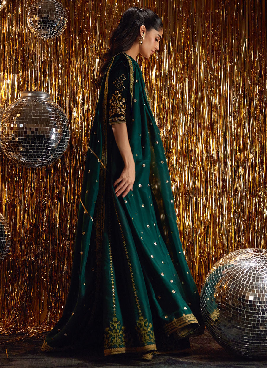 Farah Talib Aziz | Velvet Fete 4 | Sera Emerald Lehnga Choli