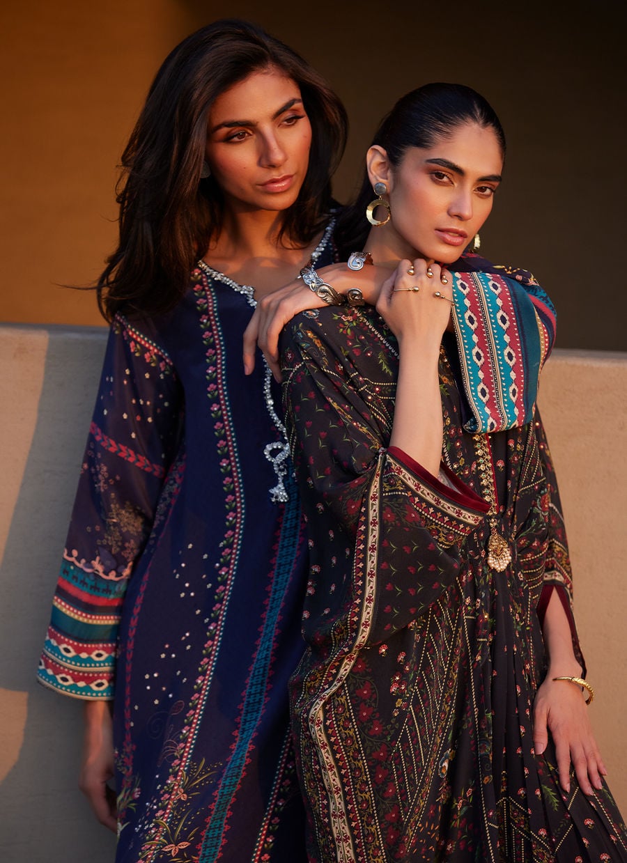 Farah Talib Aziz | Laani The Kaftan Edit | Zahara Midnight Crepe