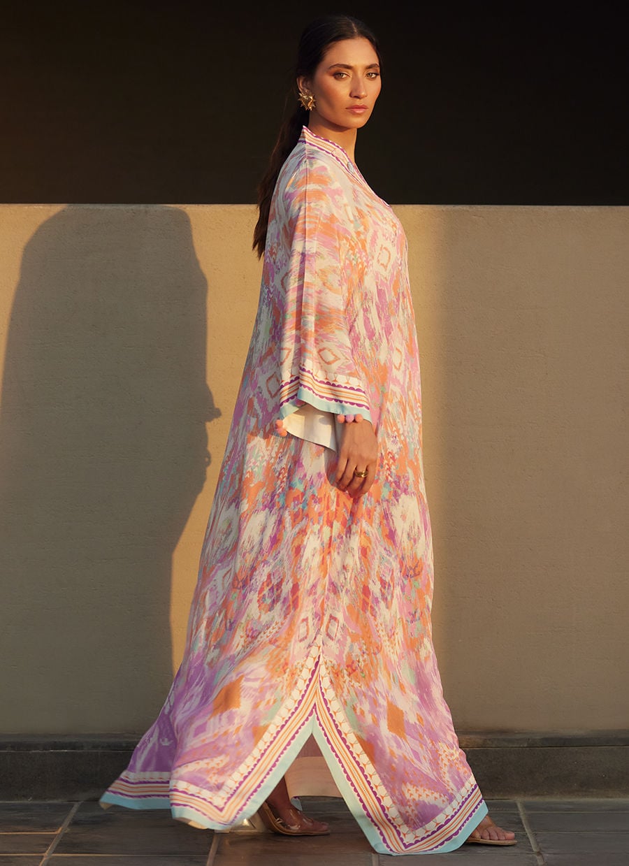 Farah Talib Aziz | Laani The Kaftan Edit | Solana Sunset Crepe