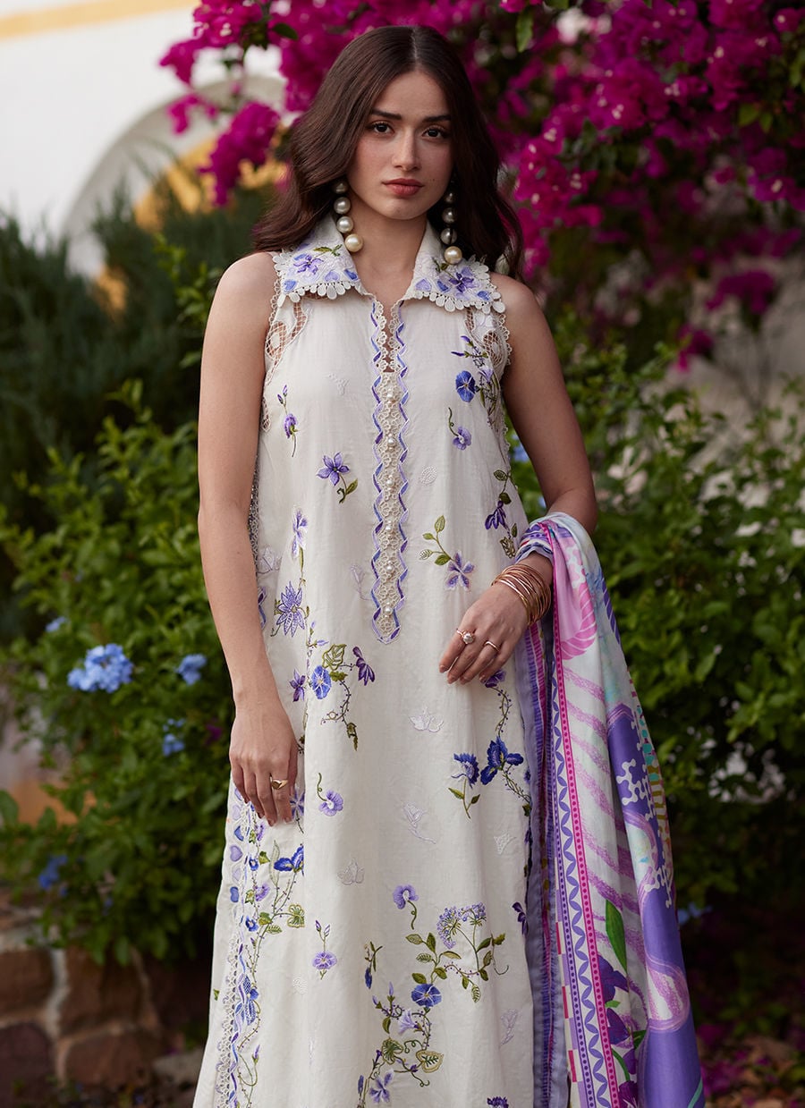 Farah Talib Aziz | Luxury Lawn 26 | Evita Ivory