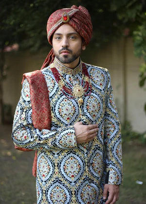 Groom Multicolor Luxury Sherwani OC-34 - Occasions Designer Wear