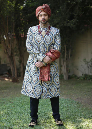 Groom Multicolor Luxury Sherwani OC-34 - Occasions Designer Wear