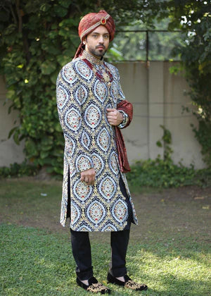 Groom Multicolor Luxury Sherwani OC-34 - Occasions Designer Wear
