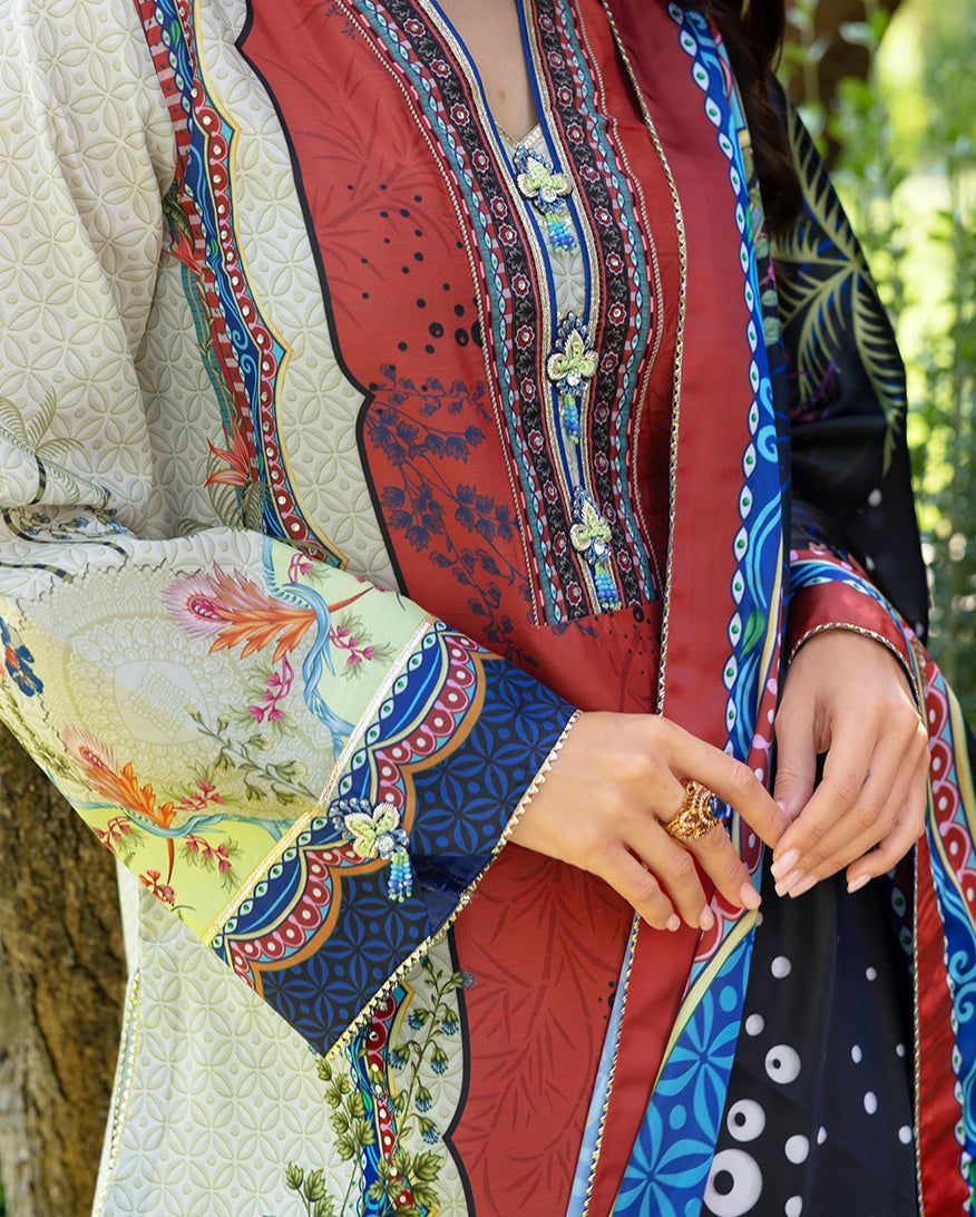 Mushq | Nirvana Printed Silk | Ethereal Gleam
