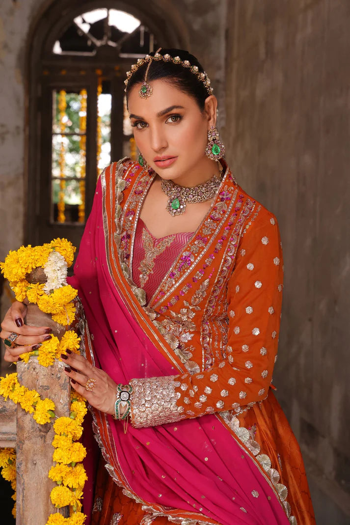 Wahaj M Khan | Banno Wedding Formals | Bano Rust Choli Set