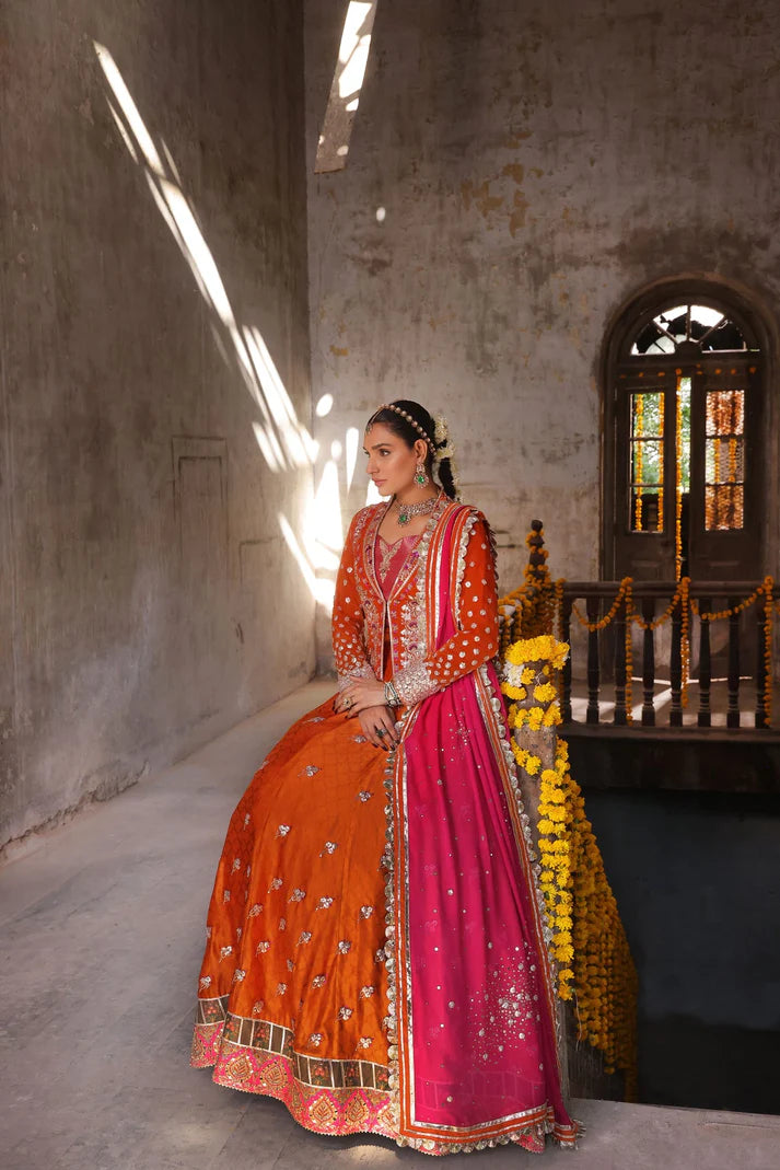 Wahaj M Khan | Banno Wedding Formals | Bano Rust Choli Set