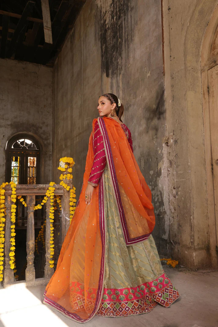 Wahaj M Khan | Banno Wedding Formals | Mahnoor Bano Magenta Tri- Set