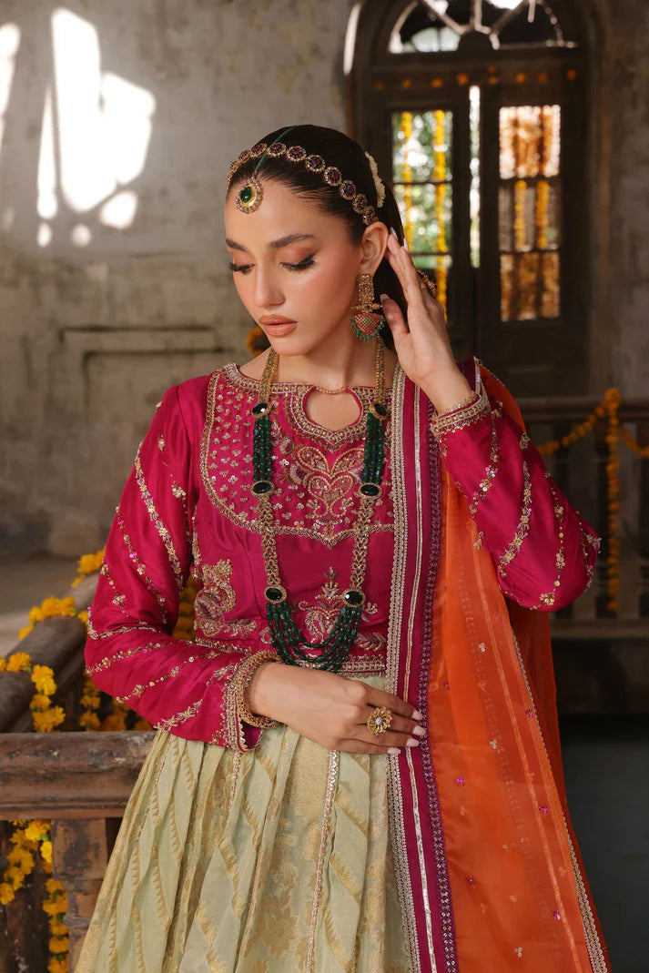 Wahaj M Khan | Banno Wedding Formals | Mahnoor Bano Magenta Tri- Set