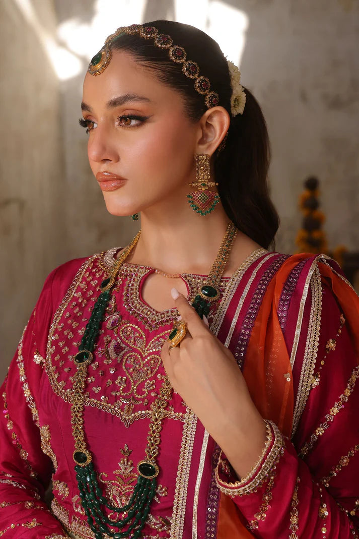 Wahaj M Khan | Banno Wedding Formals | Mahnoor Bano Magenta Tri- Set
