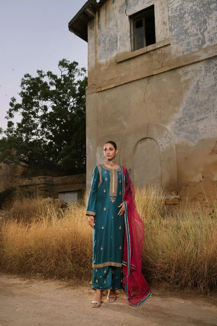 Wahaj M Khan | Banno Wedding Formals | Teal Maroori set