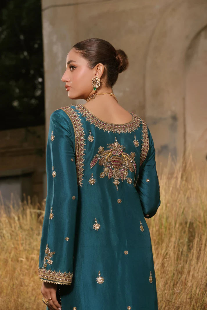 Wahaj M Khan | Banno Wedding Formals | Teal Maroori set