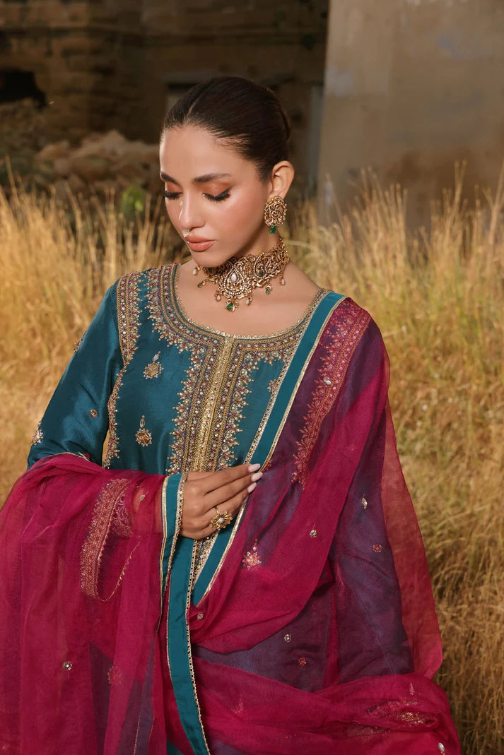 Wahaj M Khan | Banno Wedding Formals | Teal Maroori set