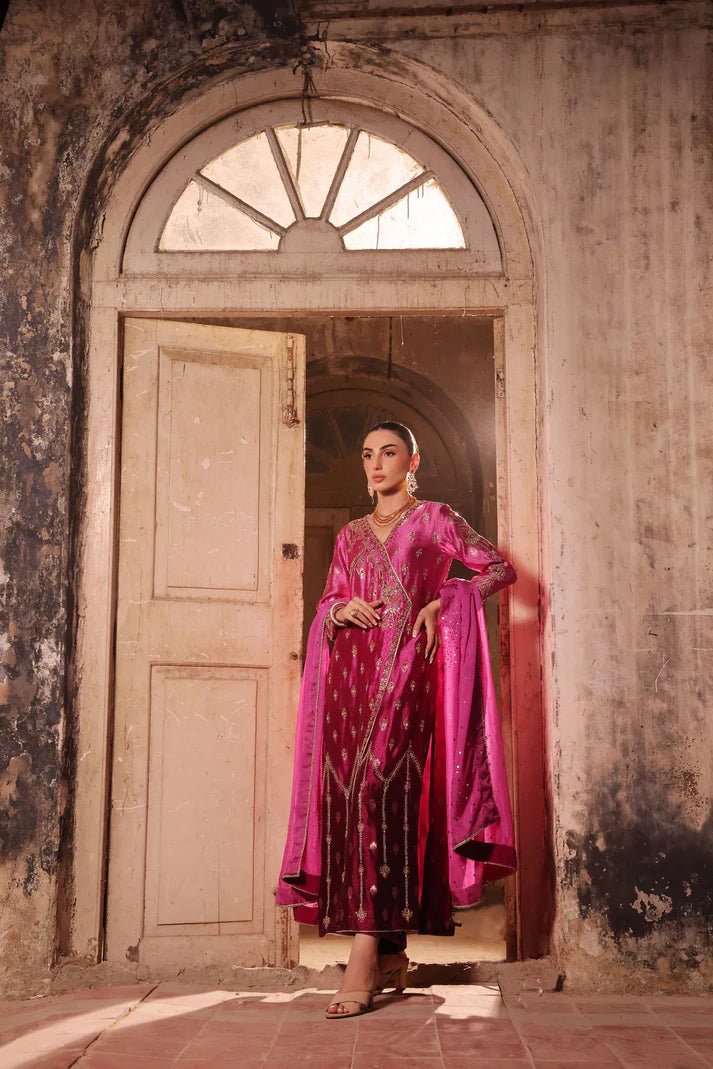 Wahaj M Khan | Banno Wedding Formals | Magenta Ombre Bano