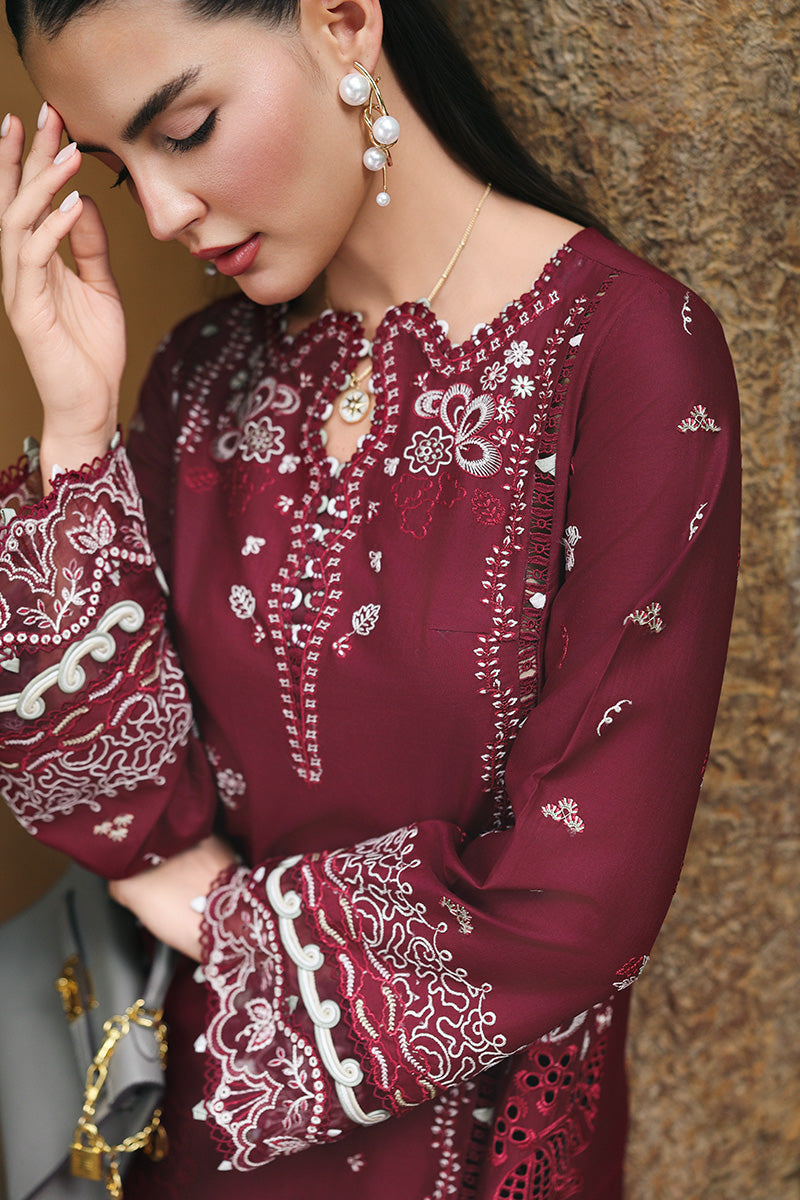 Qalamkar | Q Line Lawn Drop | RP-12 GARNET