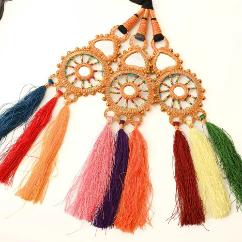 Multicolored Tri Heart Punjabi Paranda - Elayna