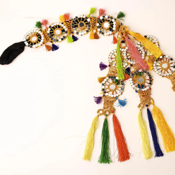 Multicolored Heavy Mirror work Punjabi Paranda - Elayna