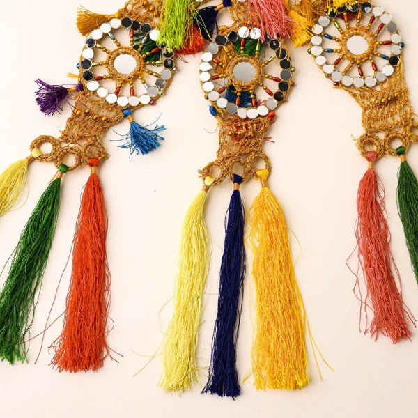 Multicolored Heavy Mirror work Punjabi Paranda - Elayna