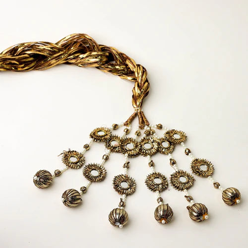 Golden Handmade Gotta Punjabi Paranda - Elayna