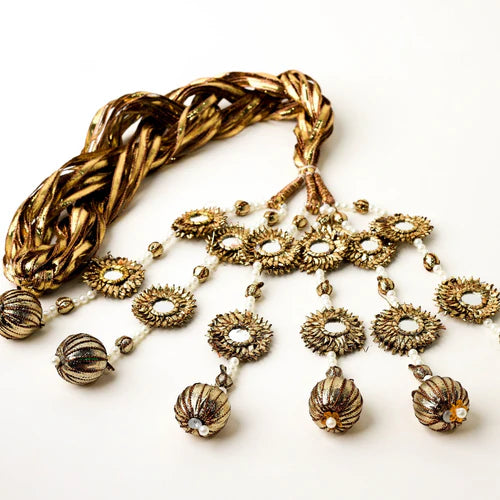 Copper Colored Handmade Gotta Punjabi Paranda - Elayna