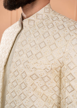 Dress Designers Ivory Offwhite Gold Open Gown Prince