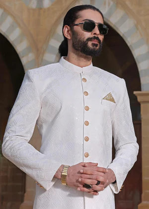 Luminous White Sherwani - The Great Masters (TGM)