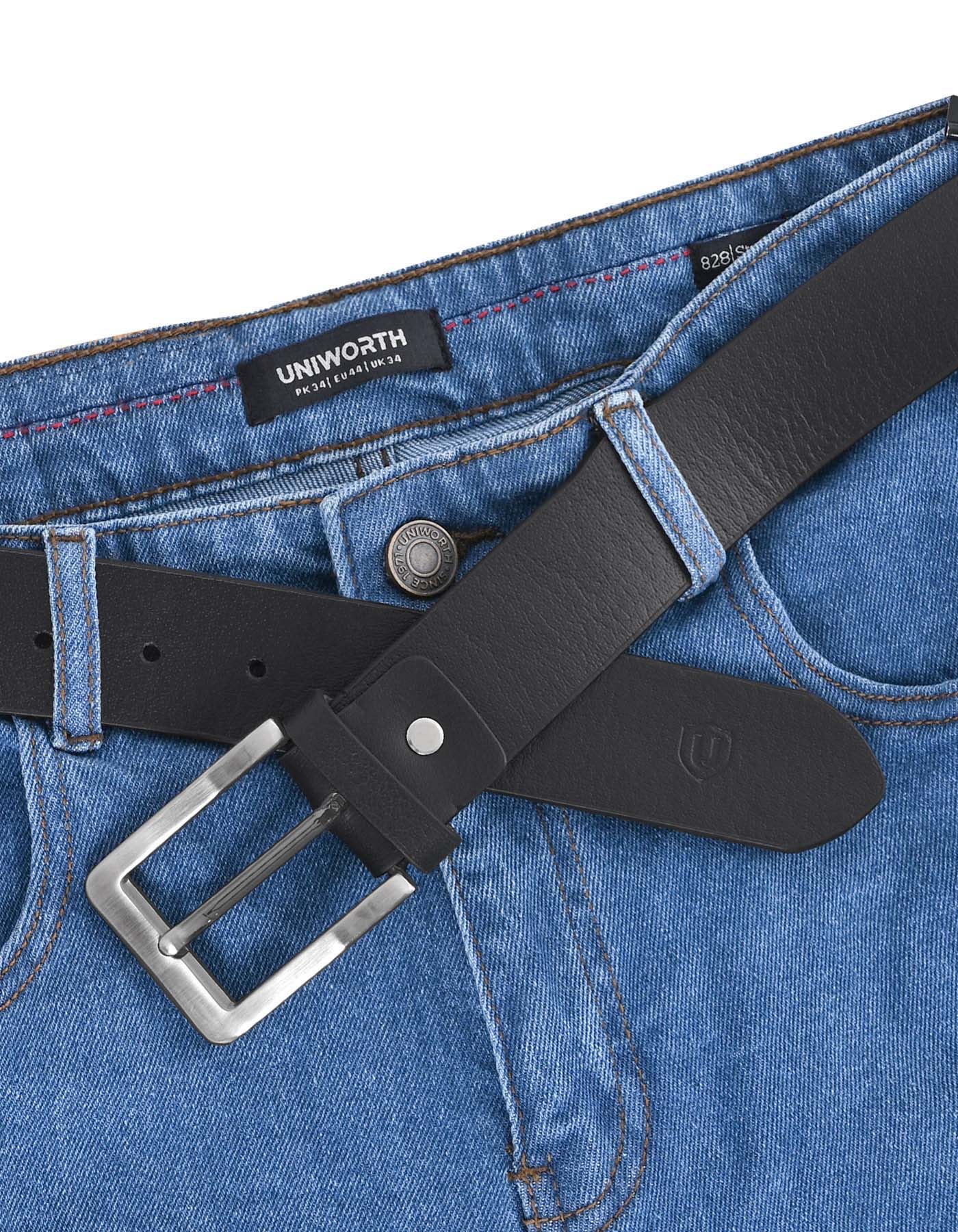 Black Plain Casual Belt