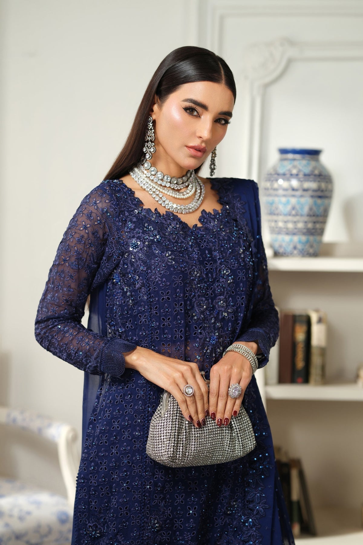 Maryam Hussain | Meer Embroidered Chiffon | Vasal Meer-04