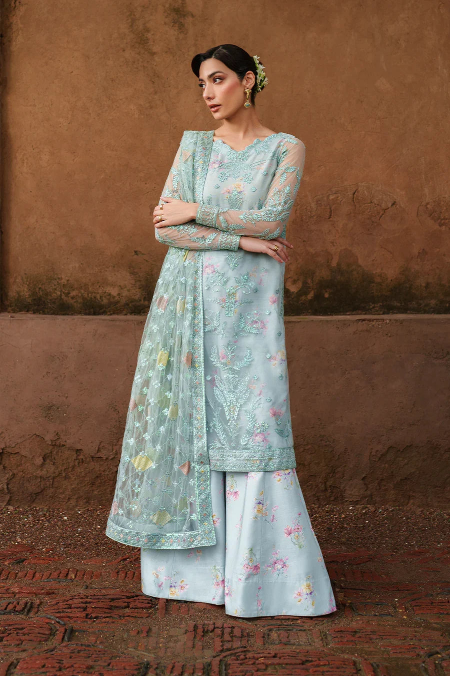Iznik | Printed Formals ‘25 | UE-535 Embroidered Net
