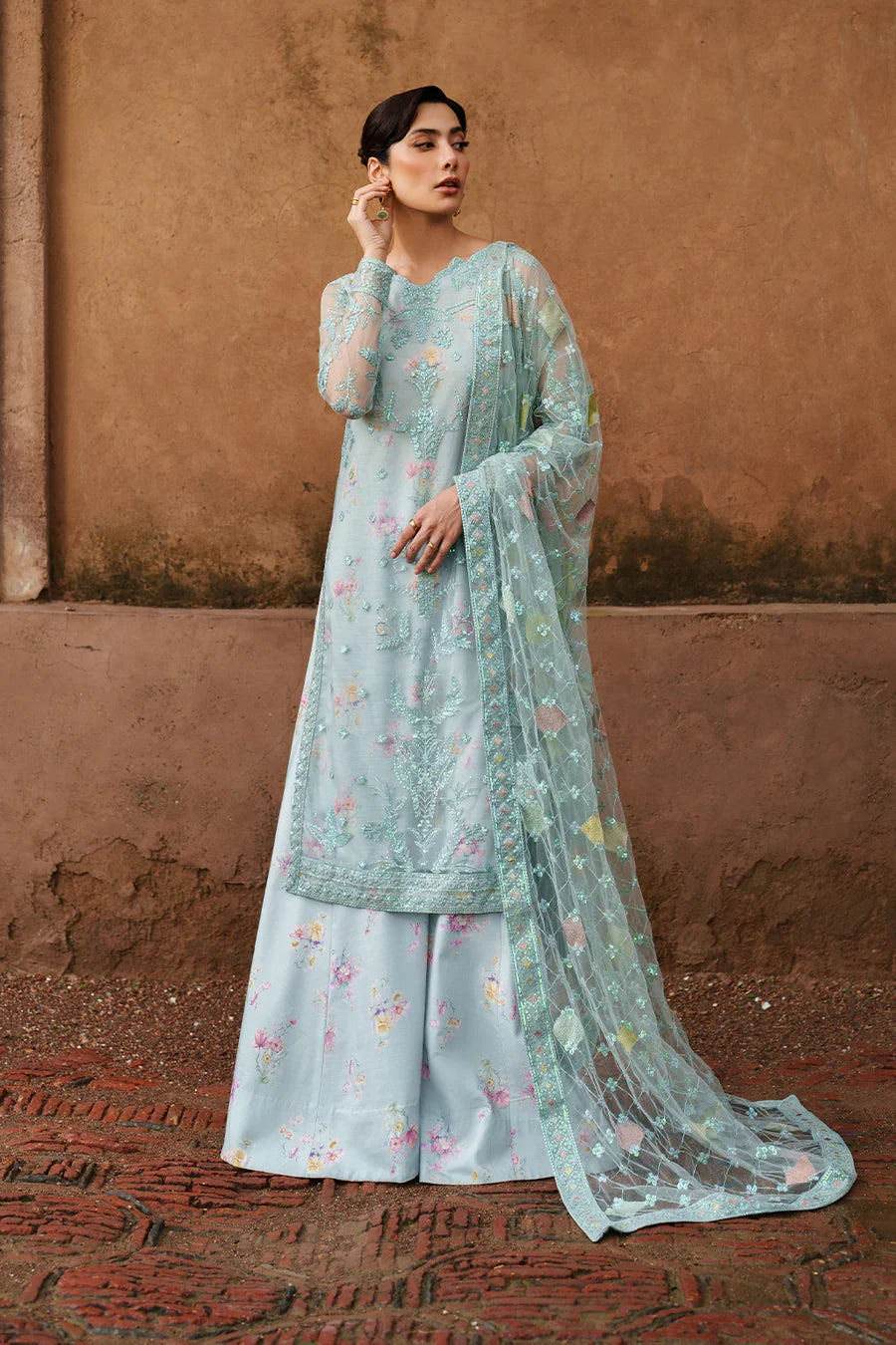Iznik | Printed Formals ‘25 | UE-535 Embroidered Net