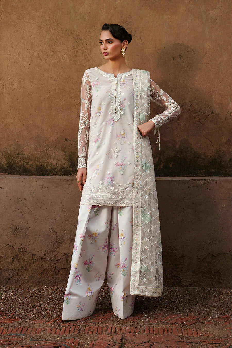 Iznik | Printed Formals ‘25 | UE-534 Embroidered Net