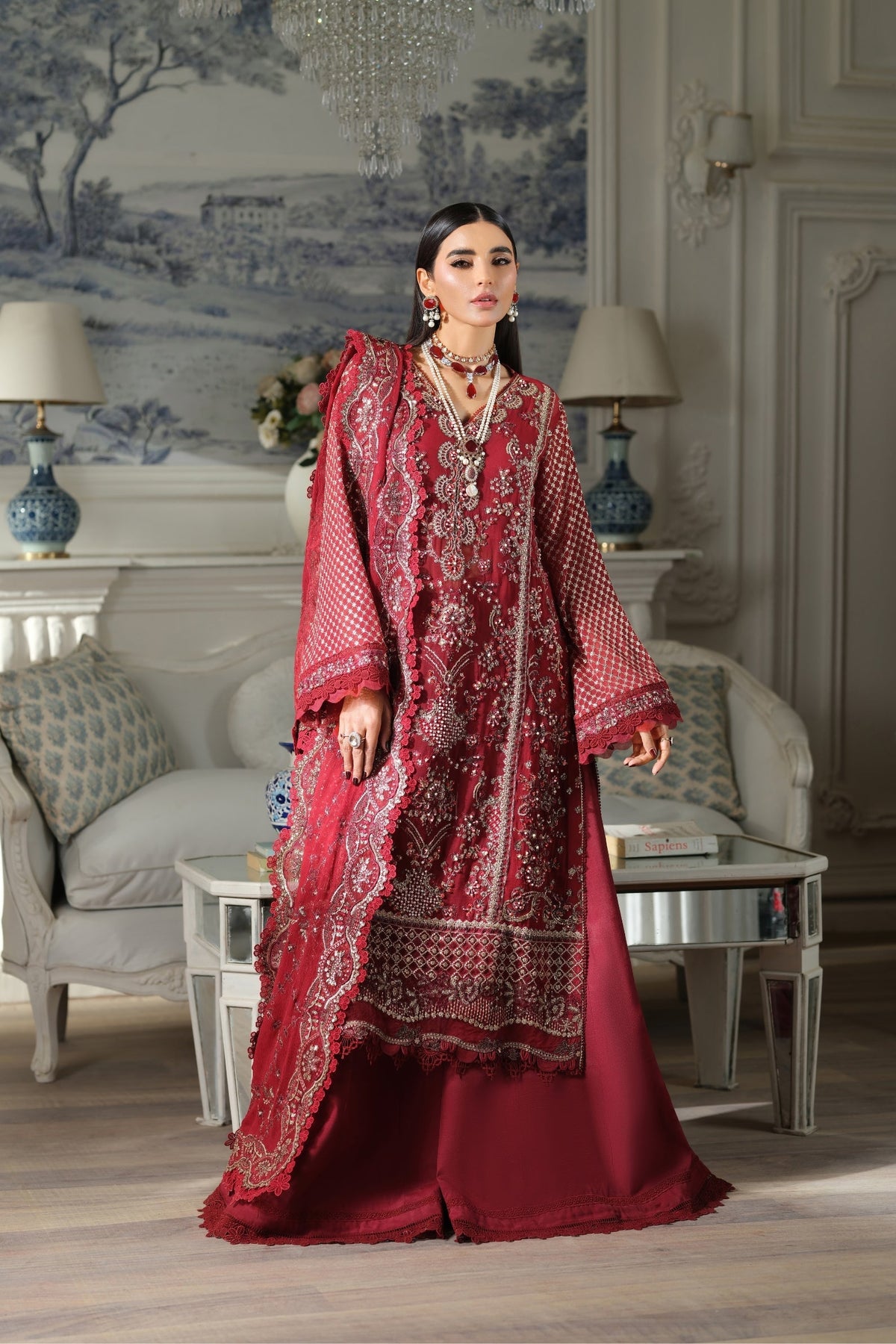 Maryam Hussain | Meer Embroidered Chiffon | Sahil Meer-05