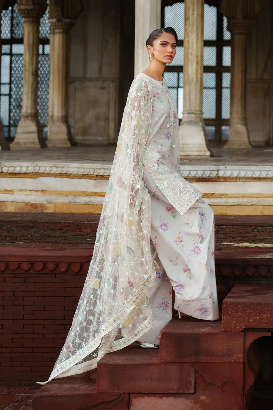 Iznik | Printed Formals ‘25 | UE-534 Embroidered Net
