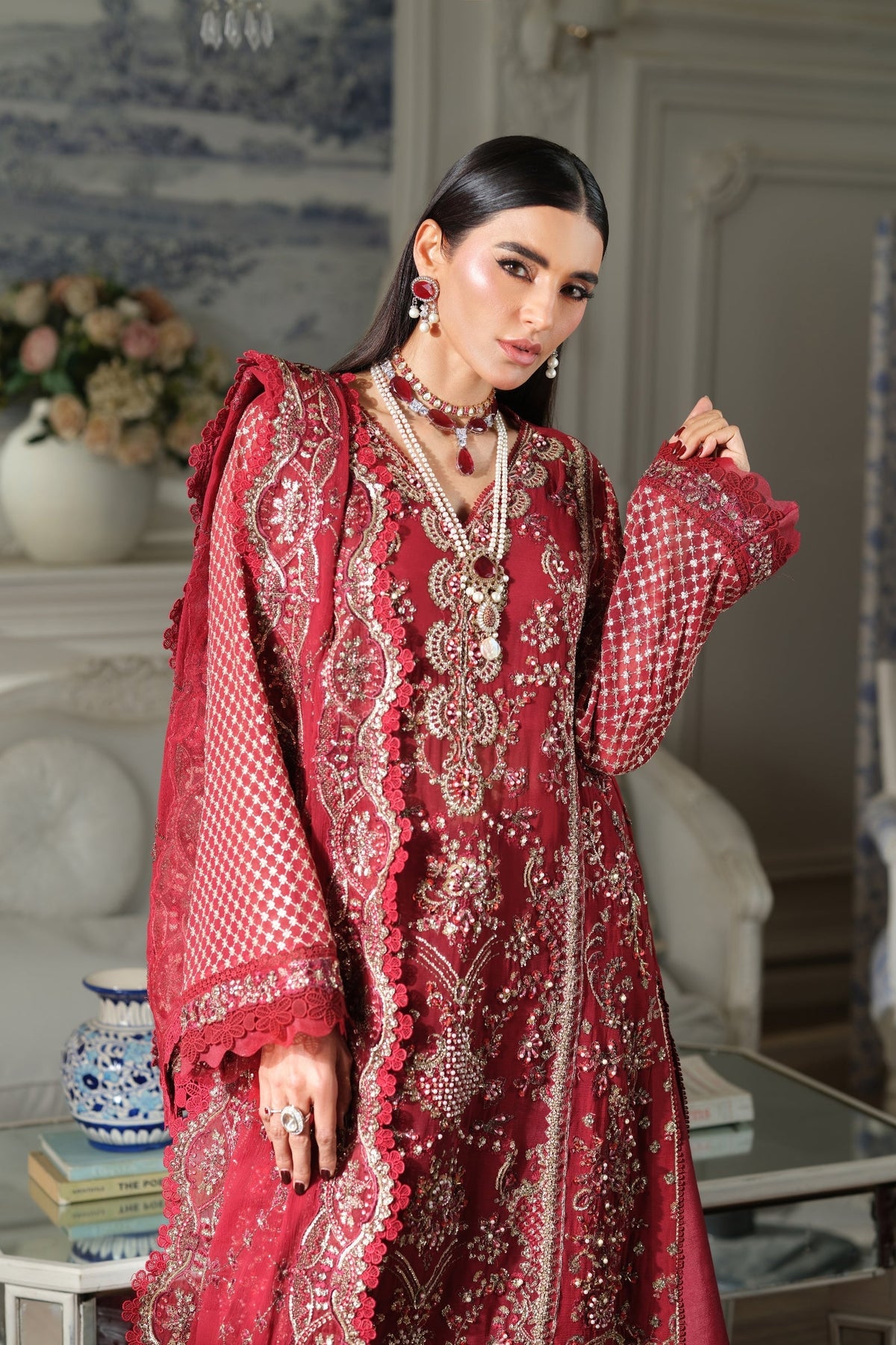 Maryam Hussain | Meer Embroidered Chiffon | Sahil Meer-05