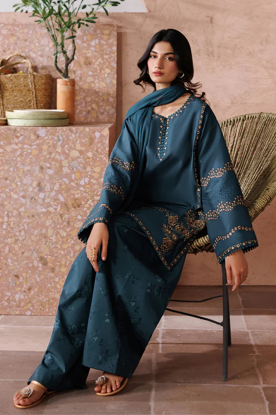 Iznik | Sunscape Lawn '26 | UE-701 Embroidered Lawn