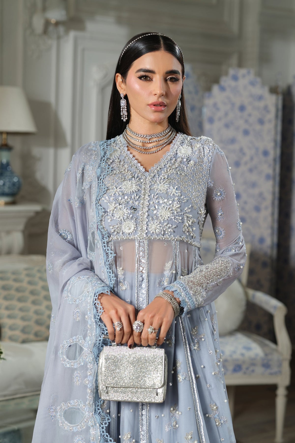 Maryam Hussain | Meer Embroidered Chiffon | Falaq Meer-02