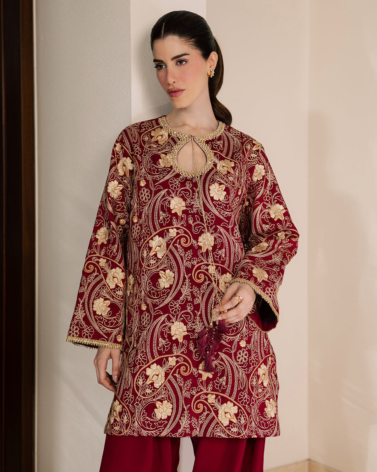 Sadaf Fawad Khan | Eva Luxury Pret 26 | Claret