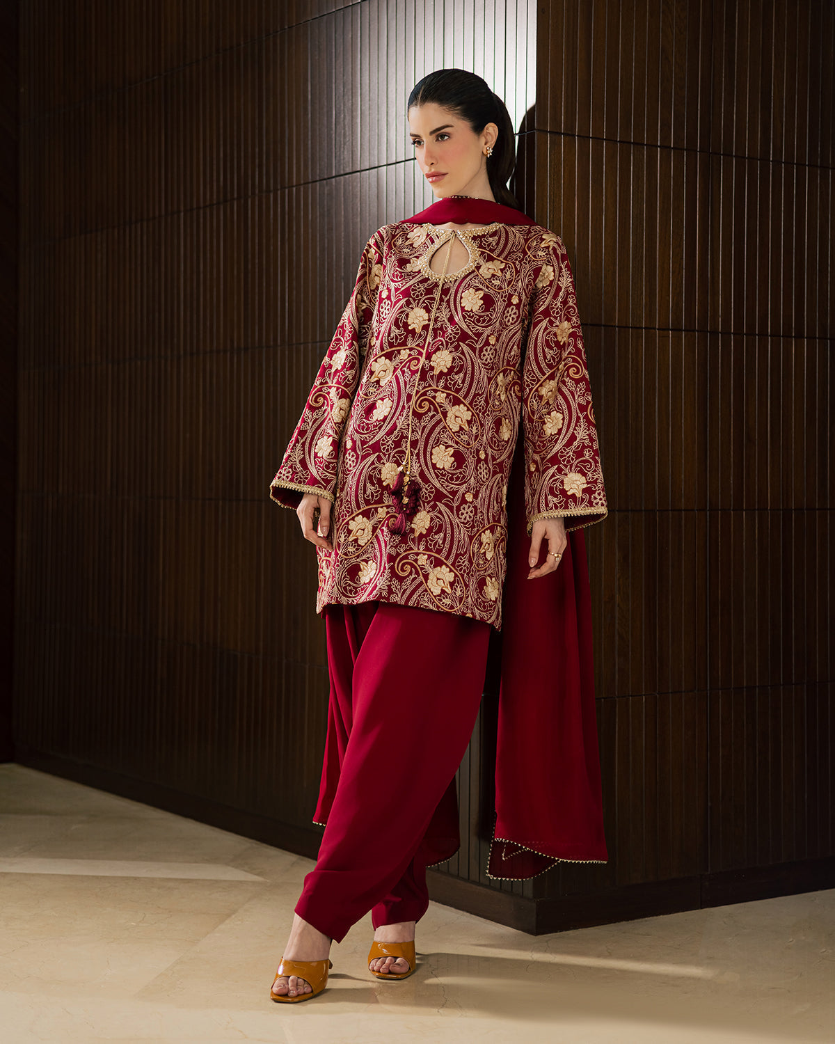 Sadaf Fawad Khan | Eva Luxury Pret 26 | Claret