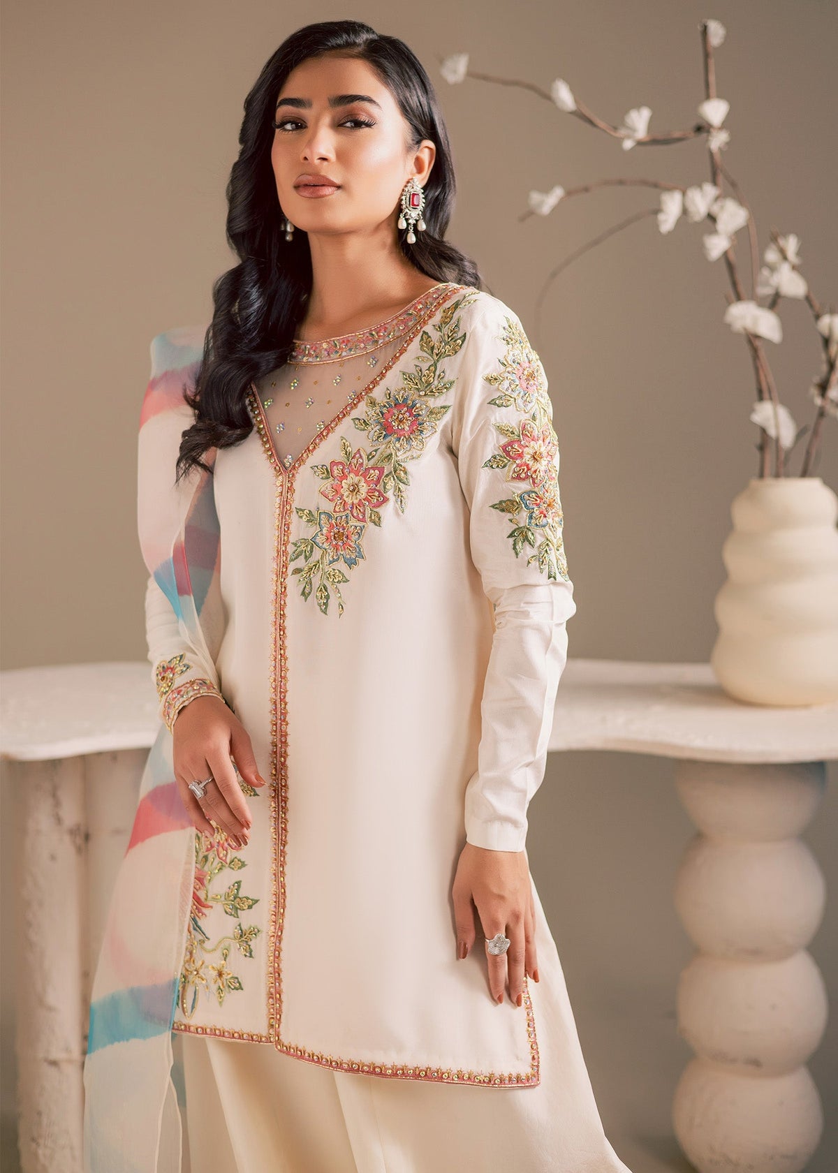 Maria Osama Khan | Noir Bliss Luxury Formals | Pearl Whisper